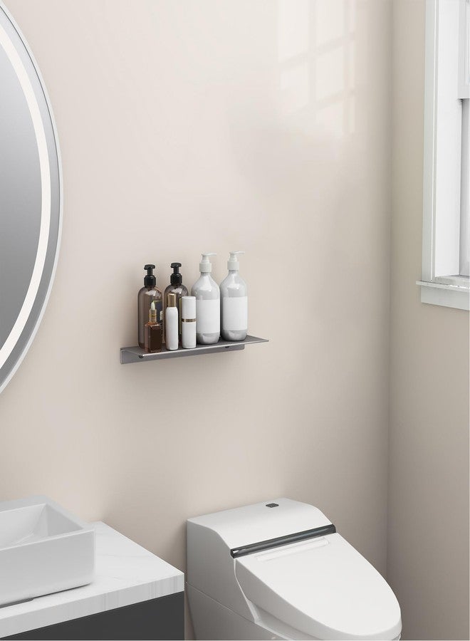 Danpoo Metal Wall Shelf, Small Floating Shelf Bathroom Wall Shelf, 16" Display Shelves for Wall Storage, Grey - Image 5